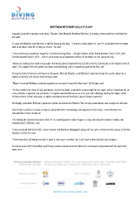 Matthew Mitcham Calls It a Day