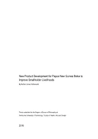 New Product Development for Papua New Guinea Balsa to Improve Smallholder Livelihoods