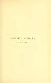 Primitive Numbers