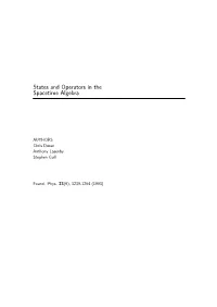 States and Operators in the Spacetime Algebra