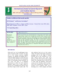 Studies on Different Halo Nuclei Models