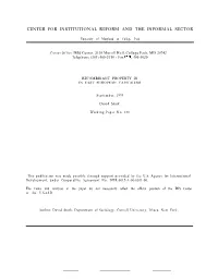 Center for Institutional Reform and the Informal Sector