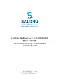 Exploring South Africans' Understanding of Social Cohesion