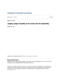 Judging Judges: Empathy As the Litmus Test for Impartiality