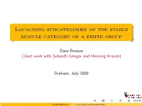 Localising Subcategories of the Stable Module Category of a Finite Group
