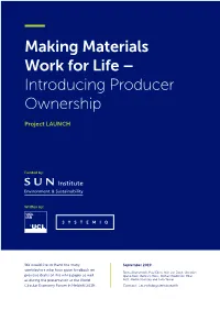 Making Materials Work for Life – Introducing Producer Ownership