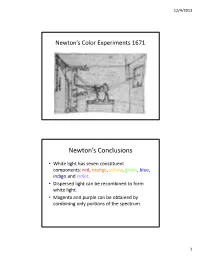 Newton's Conclusions
