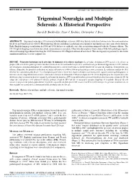 Trigeminal Neuralgia and Multiple Sclerosis: a Historical Perspective