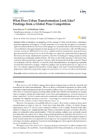 What Does Urban Transformation Look Like? Findings from a Global Prize Competition