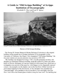 A Guide to “Old Scripps Building” at Scripps Institution of Oceanography Elizabeth N