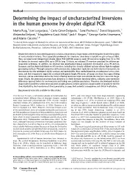 Determining the Impact of Uncharacterized Inversions in the Human Genome by Droplet Digital PCR