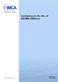 IMCA D033 Limitations in the Use of Scuba Offshore