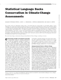 Statistical Language Backs Conservatism in Climate-Change