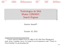 Technologies Du Web Master COMASIC Search Engines