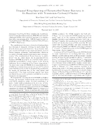 Unusual Ring Opening of Hexamethyl Dewar Benzene in Its Reaction with Triosmium Carbonyl Cluster