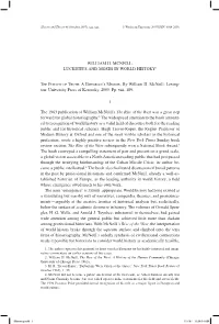 A HISTORIAN's MEMOIR. by William H. Mcneill. Lexing
