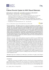 Carbon Dioxide Uptake by MOC-Based Materials