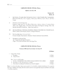 CARNATIC MUSIC (VOCAL) Theory Syllabus for Class IX Periods