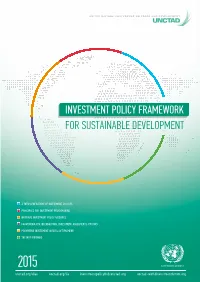 Investment Policy Framework for Sustainable Development