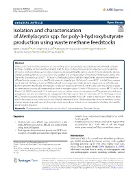 Isolation and Characterisation of Methylocystis Spp. for Poly-3