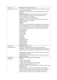 Lesson One Genres and Book Covers Slide One- Questions to Think About