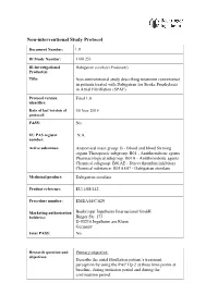 Non-Interventional Study Protocol