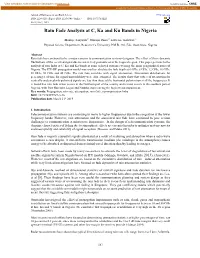 Rain Fade Analysis at C, Ka and Ku Bands in Nigeria