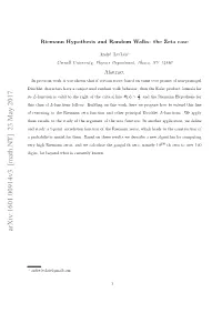 Riemann Hypothesis and Random Walks: the Zeta Case