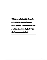 SARS Expert Panel Report