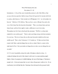 What Will Eternity Be Like Revelation 21:1-8 Introduction