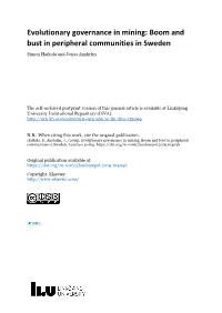 Boom and Bust in Peripheral Communities in Sweden