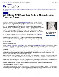 Dell, Vmware, NVIDIA Use Tesla Model to Change Personal Computing Forever 3/25/15, 11:29 AM