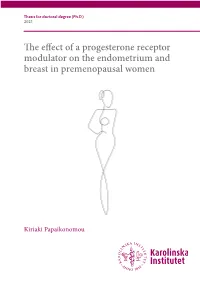 E Eect of a Progesterone Receptor Modulator on the Endometrium And