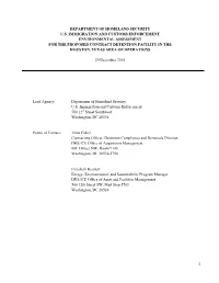 Final Environmental Assessment for the Proposed Contract Detention