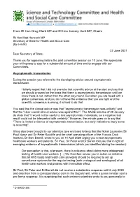 From Rt Hon Greg Clark MP and Rt Hon Jeremy Hunt MP, Chairs