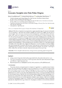 Genomic Insights Into Date Palm Origins