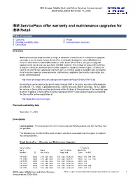 IBM Servicepacs Offer Warranty and Maintenance Upgrades for IBM Retail