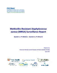 Methicillin-Resistant Staphylococcus Aureus (MRSA) Surveillance Report