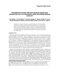 (Preprint) AAS 18-416 PRELIMINARY INTERPLANETARY MISSION
