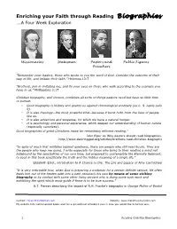 Reading Biographies Class Material