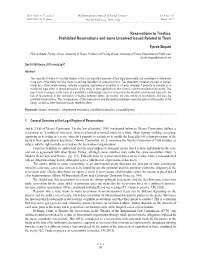 Reservations to Treaties, Prohibited Reservations and Some Unsolved Issued Related to Them