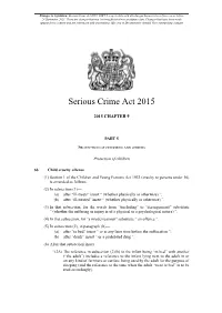 Serious Crime Act 2015, PART 5 Is up to Date with All Changes Known to Be in Force on Or Before 28 September 2021