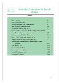 1 Contents Editor's Welcome 2 AAJS Executives Directory 3 Gilman