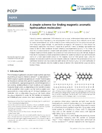A Simple Scheme for Finding Magnetic Aromatic Hydrocarbon Molecules† Cite This: Phys