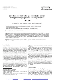 Cold Dust and Molecular Gas Towards the Centers of Magellanic Type Galaxies and Irregulars�,