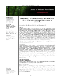 Comparative Pharmacognostical Investigation of Three Different