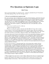 Five Questions on Epistemic Logic