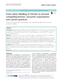 Food Safety Labelling of Chicken to Prevent Campylobacteriosis: Consumer Expectations and Current Practices Philip D