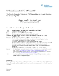 Gender Equality the Nordic Way: What Can We Learn from It?