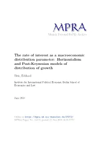 Horizontalism and Post-Keynesian Models of Distribution of Growth